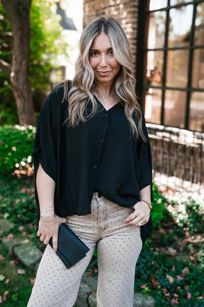 Midnight Ease Button Top