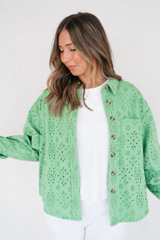 Willow Eyelet Button Up Top
