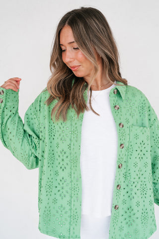 Willow Eyelet Button Up Top