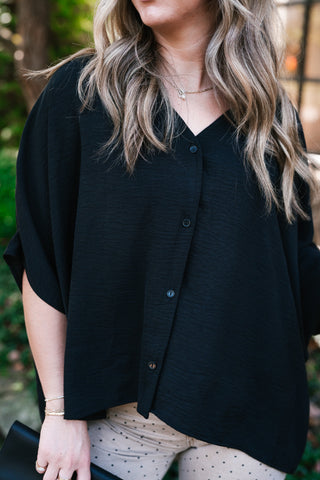 Midnight Ease Button Top