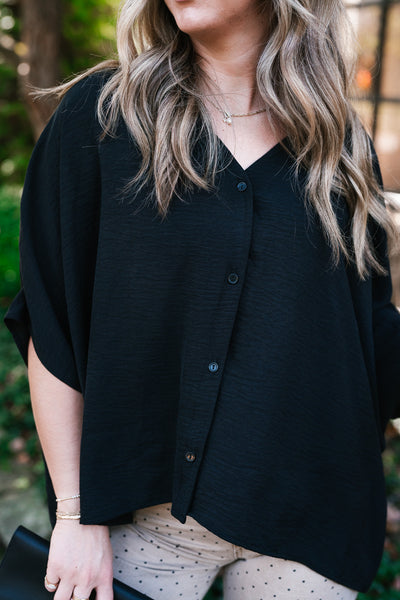 Midnight Ease Button Top
