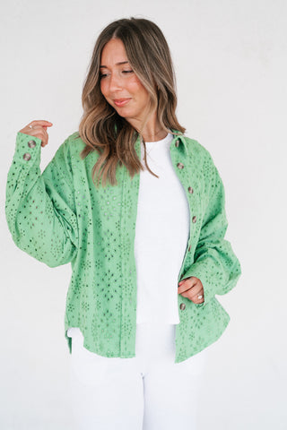 Willow Eyelet Button Up Top