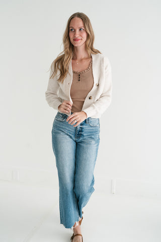 Fireside Moments Knit V-Neck Button-Up Cardigan