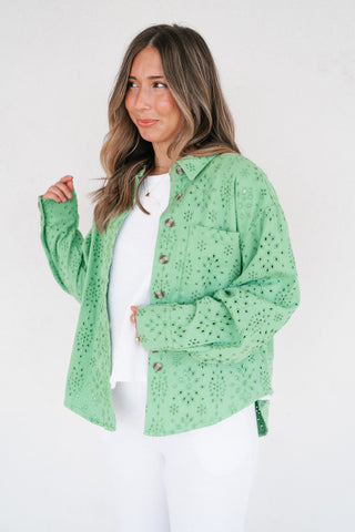 Willow Eyelet Button Up Top
