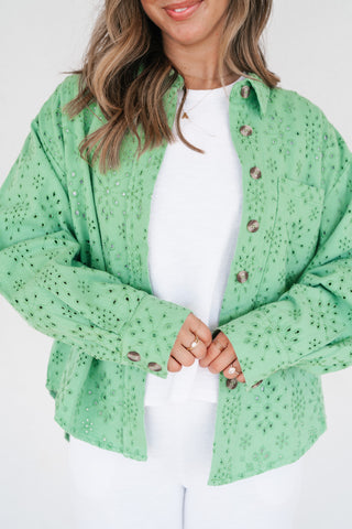 Willow Eyelet Button Up Top