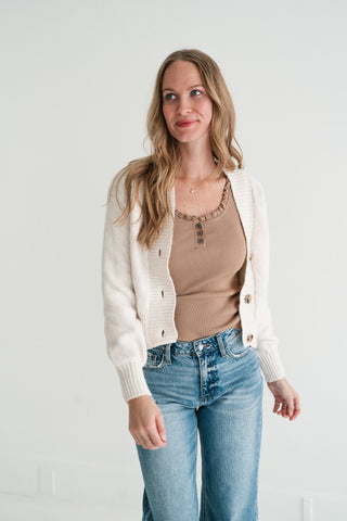 Fireside Moments Knit V-Neck Button-Up Cardigan