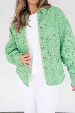Willow Eyelet Button Up Top