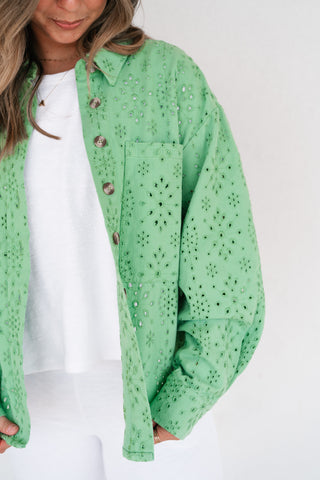 Willow Eyelet Button Up Top