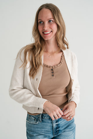 Fireside Moments Knit V-Neck Button-Up Cardigan