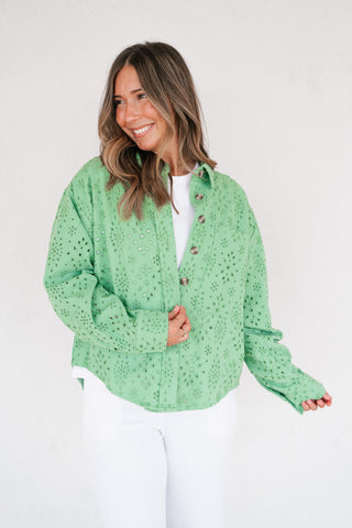 Willow Eyelet Button Up Top