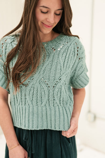 Knit Together Sweater Top- Pewter