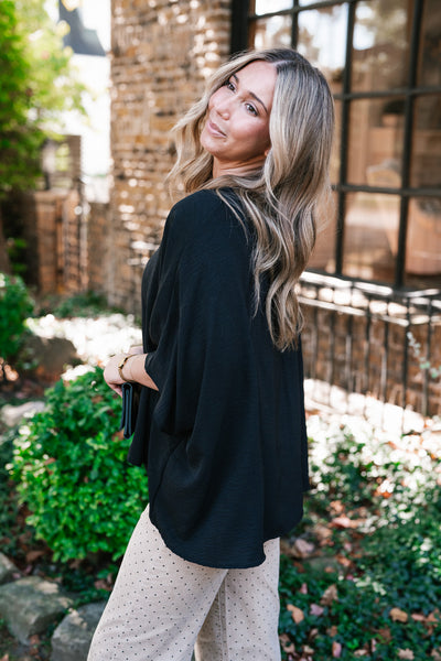 Midnight Ease Button Top