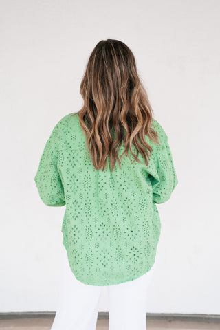 Willow Eyelet Button Up Top