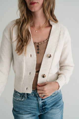 Fireside Moments Knit V-Neck Button-Up Cardigan