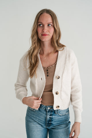 Fireside Moments Knit V-Neck Button-Up Cardigan