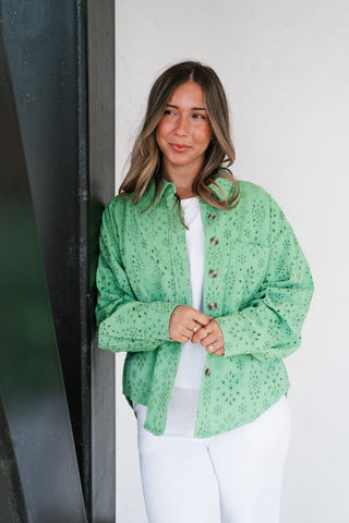 Willow Eyelet Button Up Top