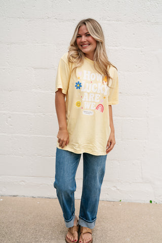 "How Lucky Are We" Oversized Tee