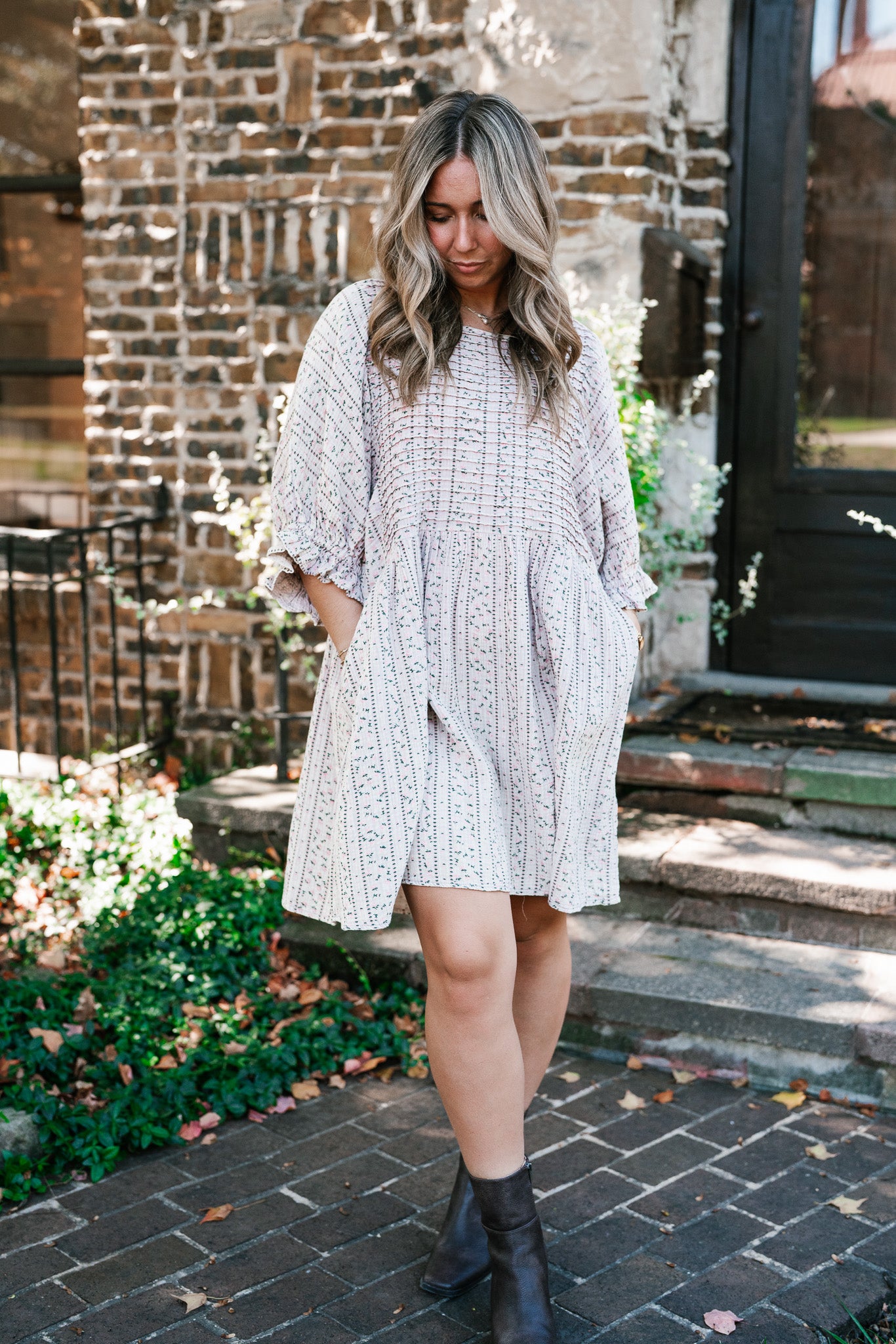 Timeless Dream Textured Mini Dress - Dusty Lilac