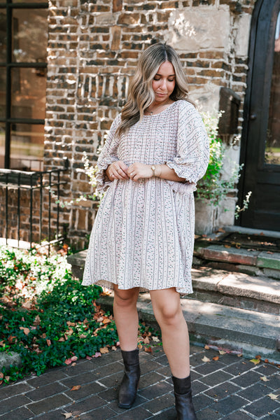Timeless Dream Textured Mini Dress - Dusty Lilac