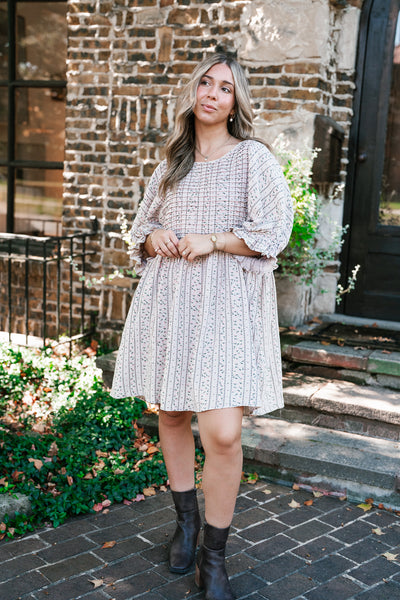 Timeless Dream Textured Mini Dress - Dusty Lilac
