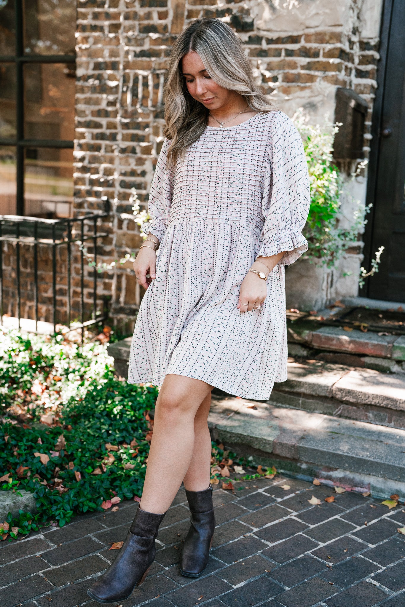 Timeless Dream Textured Mini Dress - Dusty Lilac