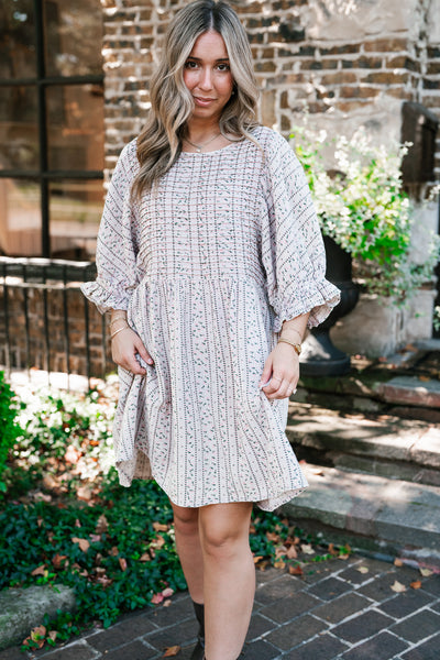 Timeless Dream Textured Mini Dress - Dusty Lilac