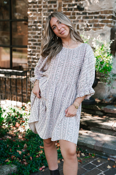 Timeless Dream Textured Mini Dress - Dusty Lilac