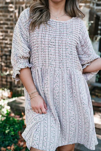 Timeless Dream Textured Mini Dress - Dusty Lilac