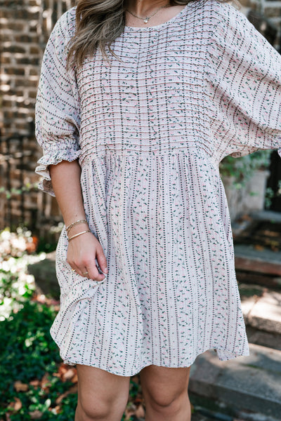 Timeless Dream Textured Mini Dress - Dusty Lilac