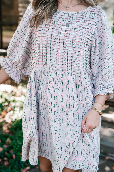 Timeless Dream Textured Mini Dress - Dusty Lilac