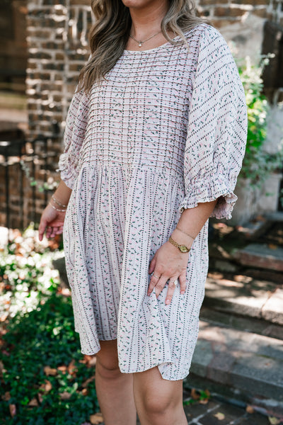 Timeless Dream Textured Mini Dress - Dusty Lilac