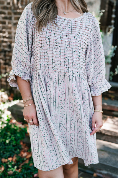 Timeless Dream Textured Mini Dress - Dusty Lilac