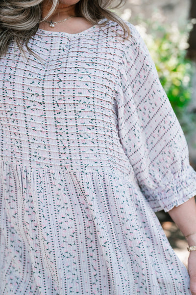 Timeless Dream Textured Mini Dress - Dusty Lilac
