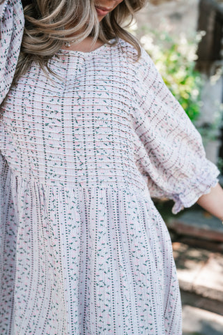 Timeless Dream Textured Mini Dress - Dusty Lilac