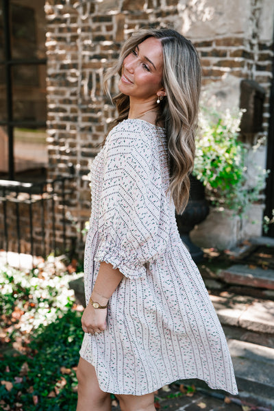 Timeless Dream Textured Mini Dress - Dusty Lilac