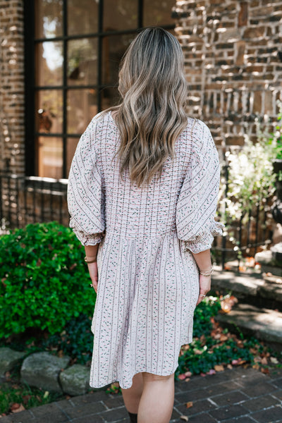 Timeless Dream Textured Mini Dress - Dusty Lilac