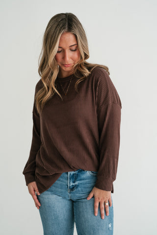 Trail Ride Ribbed Knit Long Sleeve Top