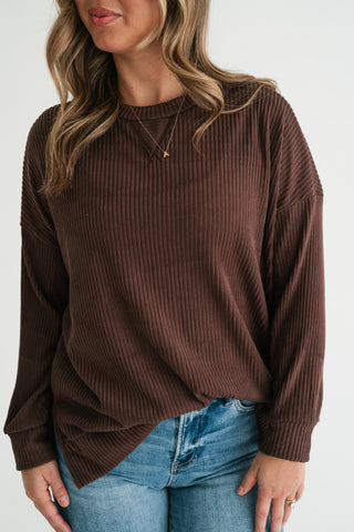 Trail Ride Ribbed Knit Long Sleeve Top