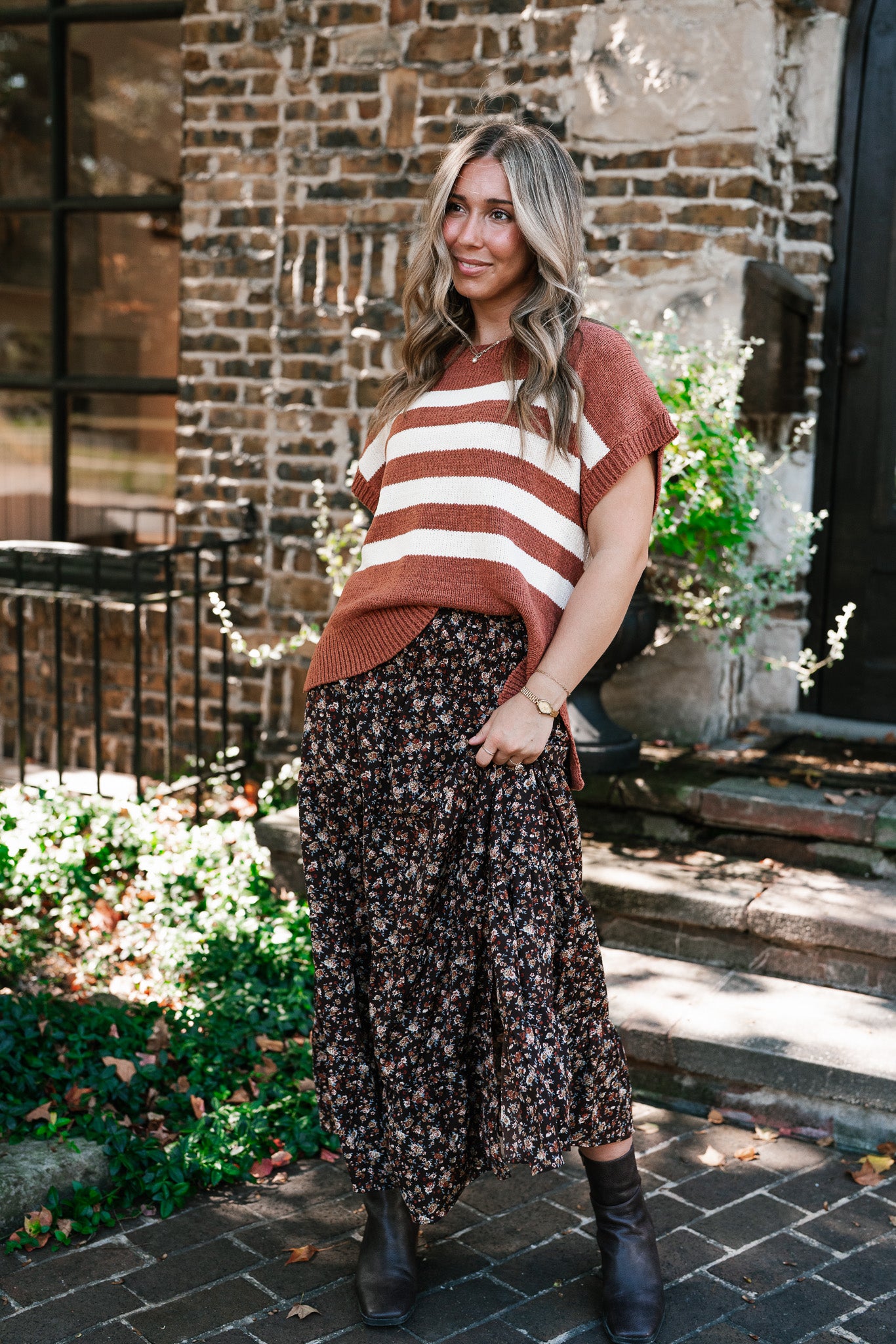 Brickstone Striped Sweater Top