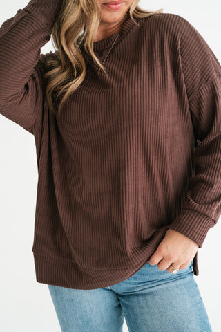 Trail Ride Ribbed Knit Long Sleeve Top