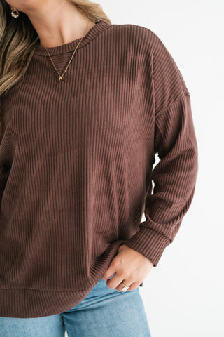 Trail Ride Ribbed Knit Long Sleeve Top