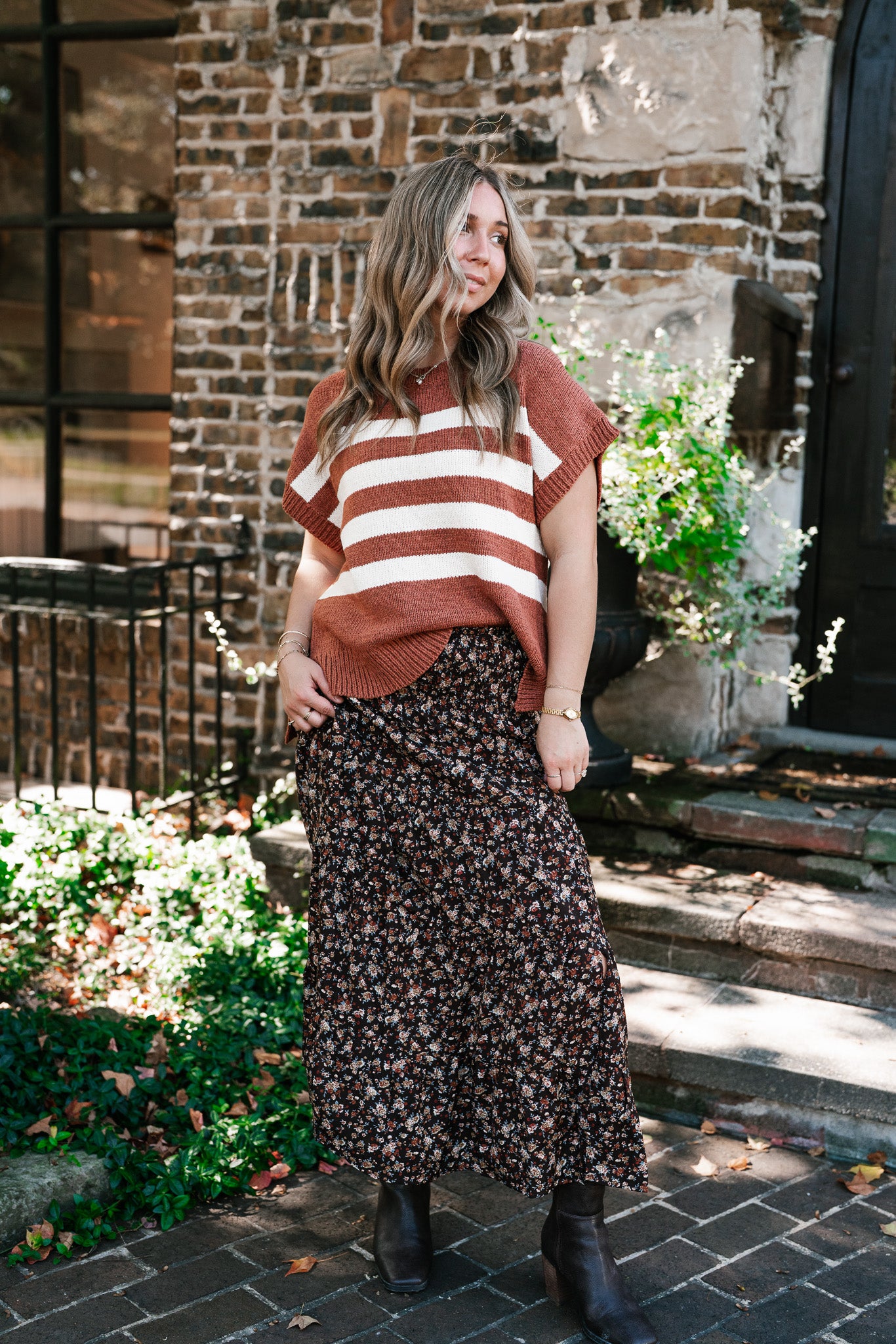 Brickstone Striped Sweater Top