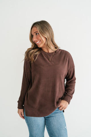 Trail Ride Ribbed Knit Long Sleeve Top