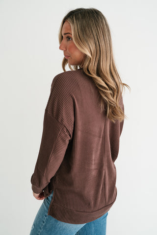 Trail Ride Ribbed Knit Long Sleeve Top