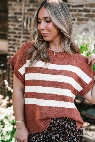 Brickstone Striped Sweater Top
