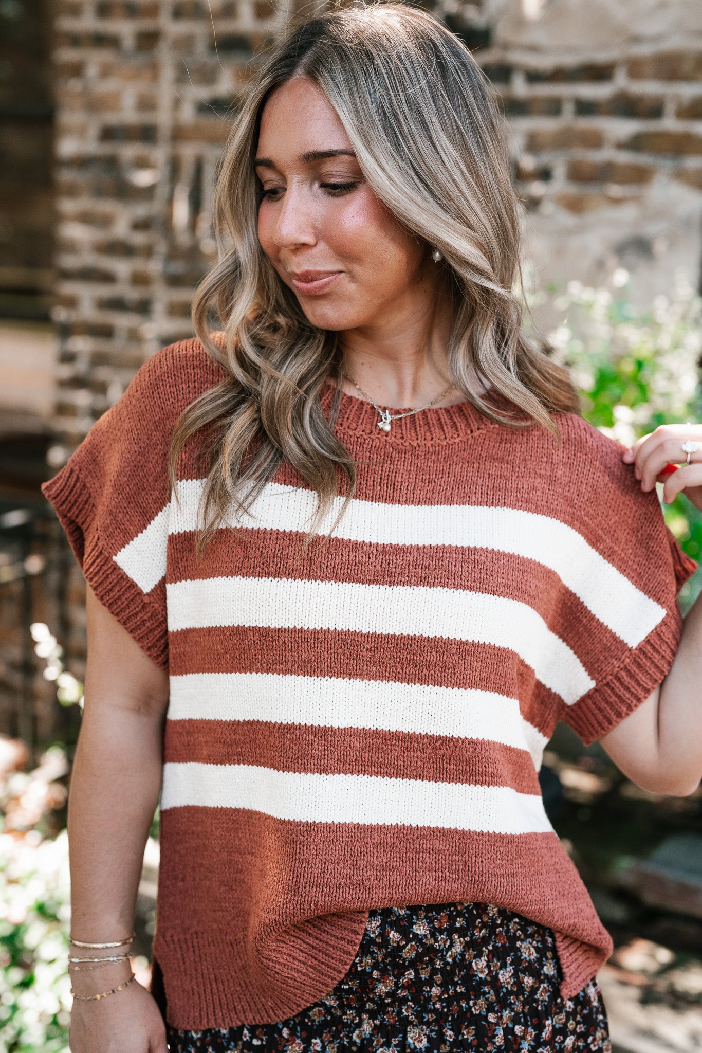 Brickstone Striped Sweater Top