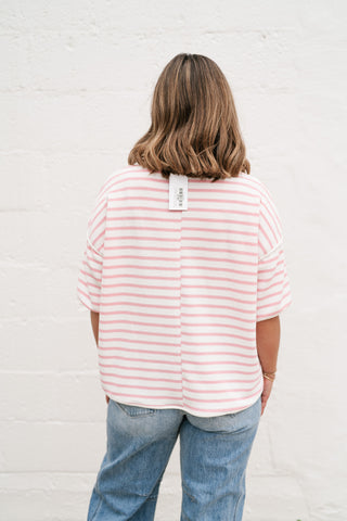 Daydreamer Contrast Stripe Tee - Pink