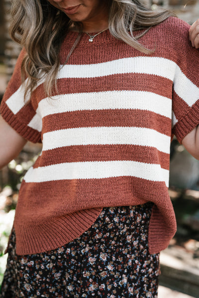 Brickstone Striped Sweater Top