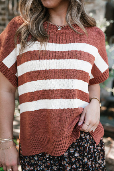 Brickstone Striped Sweater Top