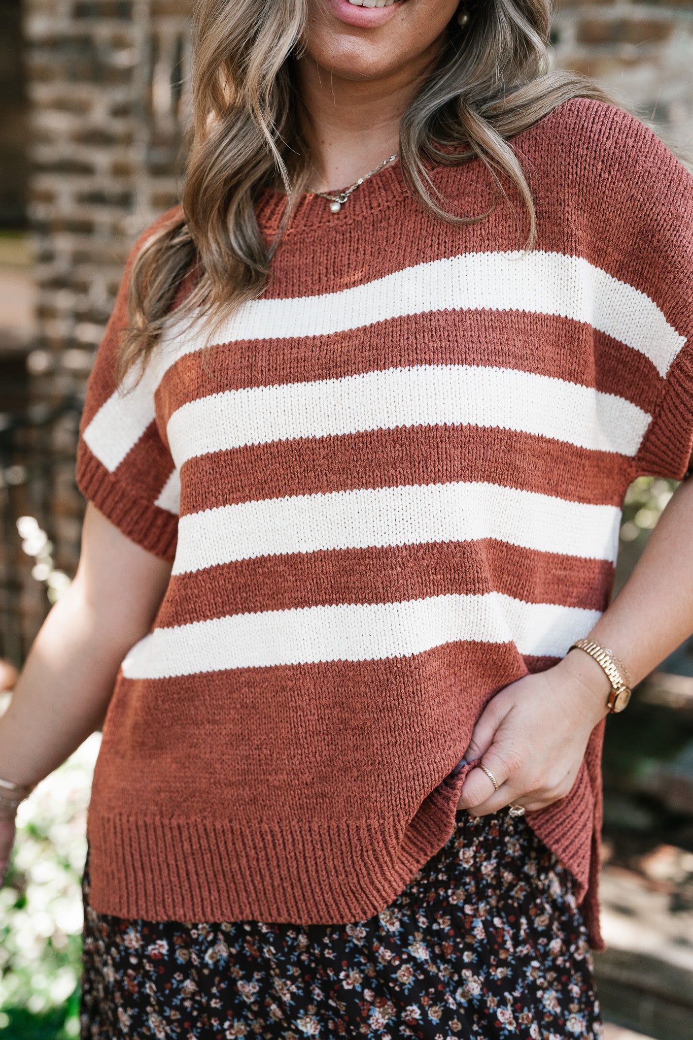 Brickstone Striped Sweater Top